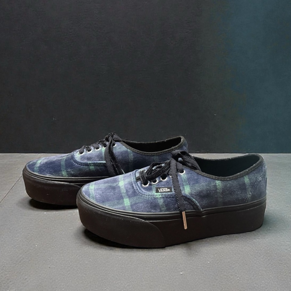 Vans Black and Blue Velvet Sneakers **Price Drop**